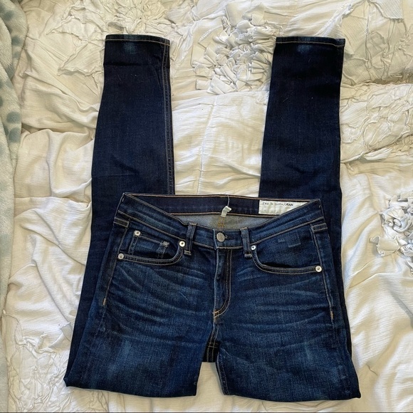 RAG & Bone Skinny Kensington Blue Jeans 27 - Picture 2 of 8